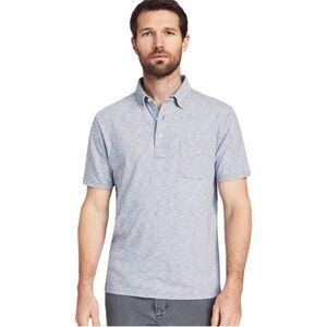 Faherty Mens Stripe Pocket Polo Casual Cotton Short Sleeve Shirt Size Medium